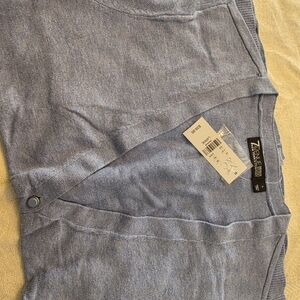 Button Closure Long Sleeves New York & Company Light Blue Cardigan Size L